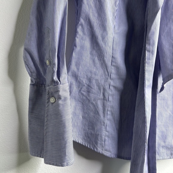 Banana Republic Bow Tie Shirt Blue and White Size 0P - Picture 5 of 7